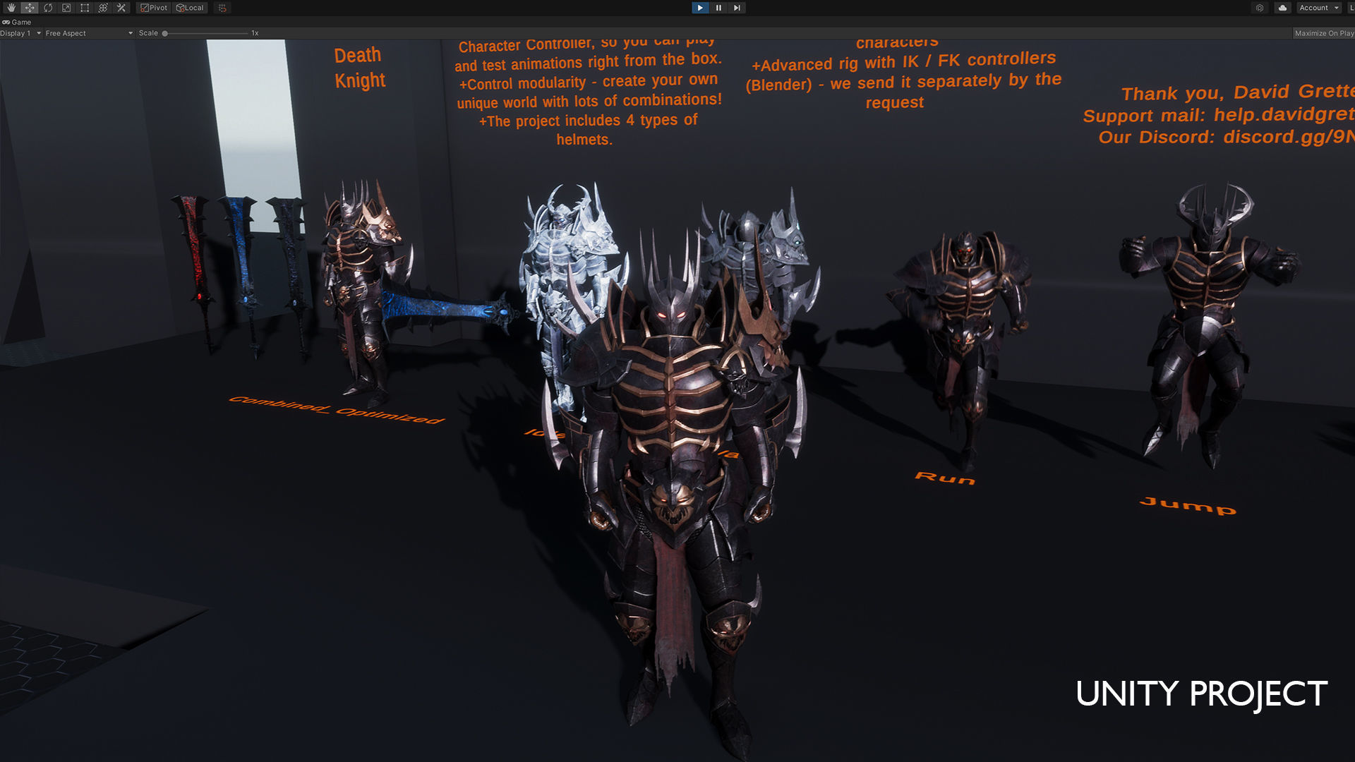 Death Knight - Armor RPG Dungeon Warrior Medieval Boss Character Low-poly 3D model_14