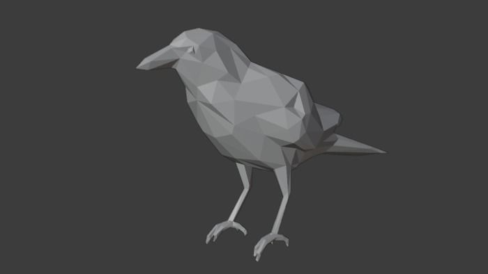 Polygon Crow Low-Poly 3D Model Low-poly 3D model_5