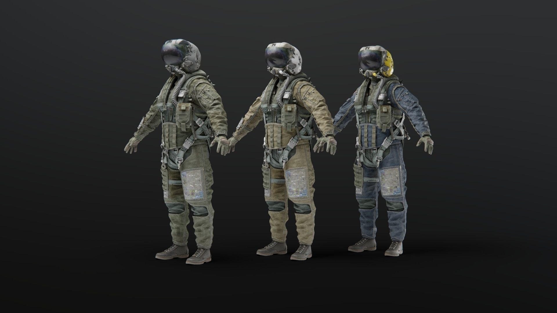 FLIGHT SUIT Fighter Pilot 3D model_4