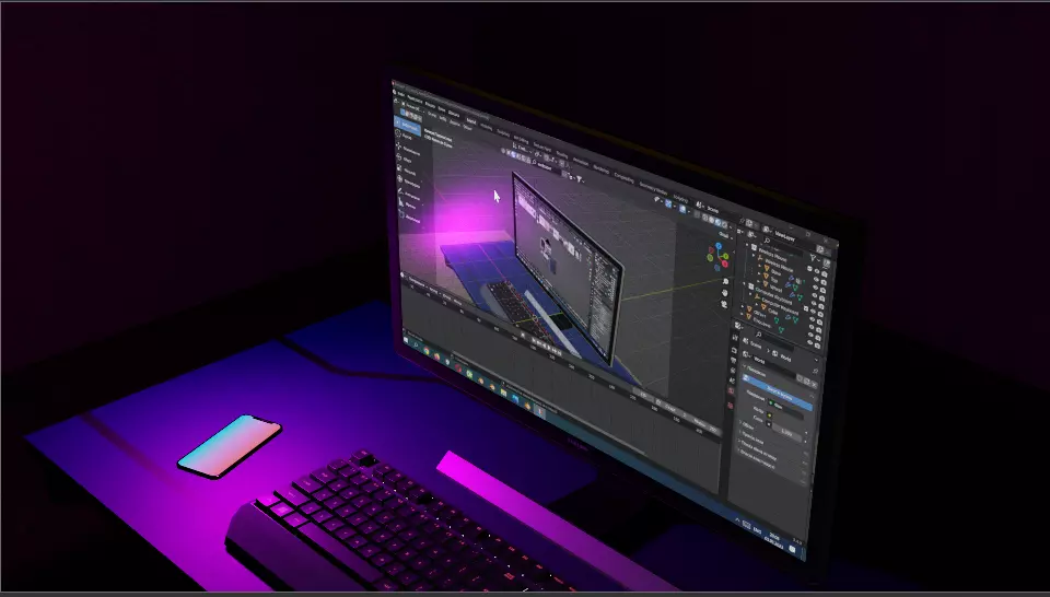 Desktop Pc Free 3D model_0