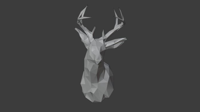 Polygon Deer Head Low-Poly 3D Model Low-poly 3D model_4