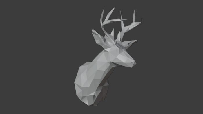 Polygon Deer Head Low-Poly 3D Model Low-poly 3D model_6