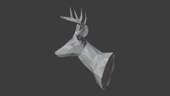 Polygon Deer Head Low-Poly 3D Model Low-poly 3D model_7