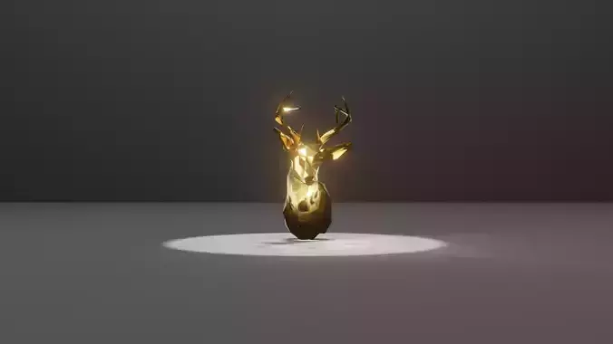 Polygon Deer Head Low-Poly 3D Model