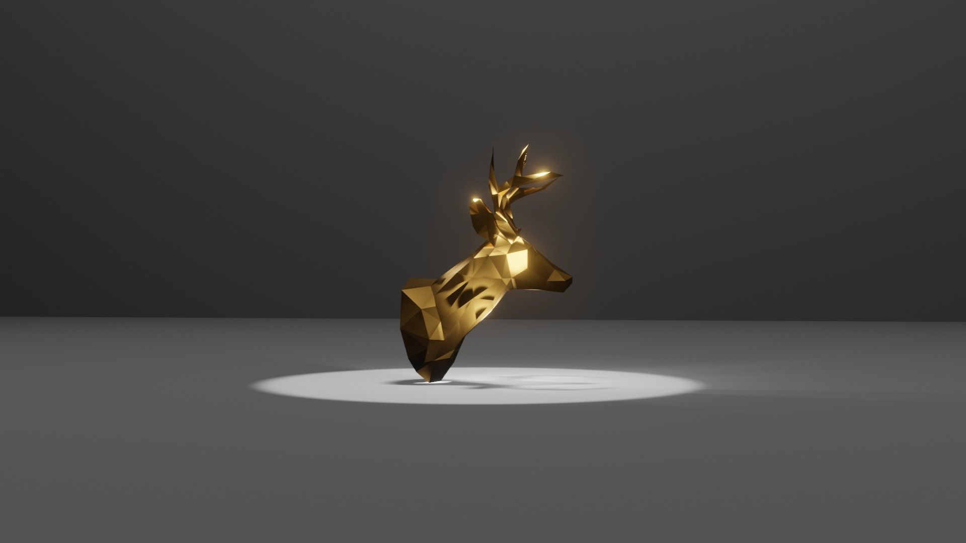 Polygon Deer Head Low-Poly 3D Model Low-poly 3D model_1