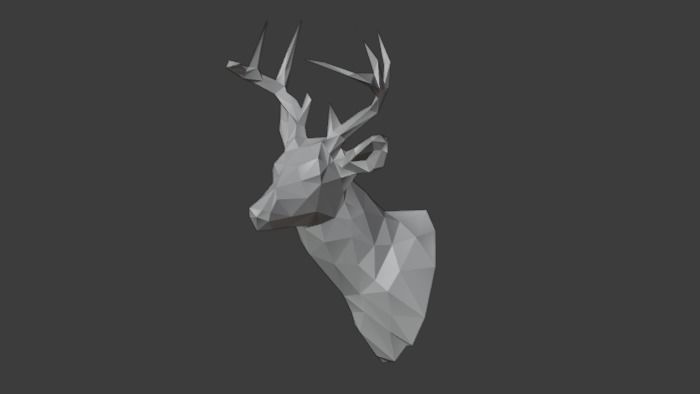 Polygon Deer Head Low-Poly 3D Model Low-poly 3D model_5