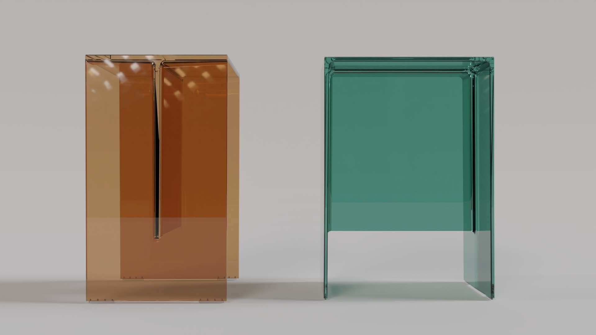 Kartell Maxbeam Stool Table Low-poly 3D model_1