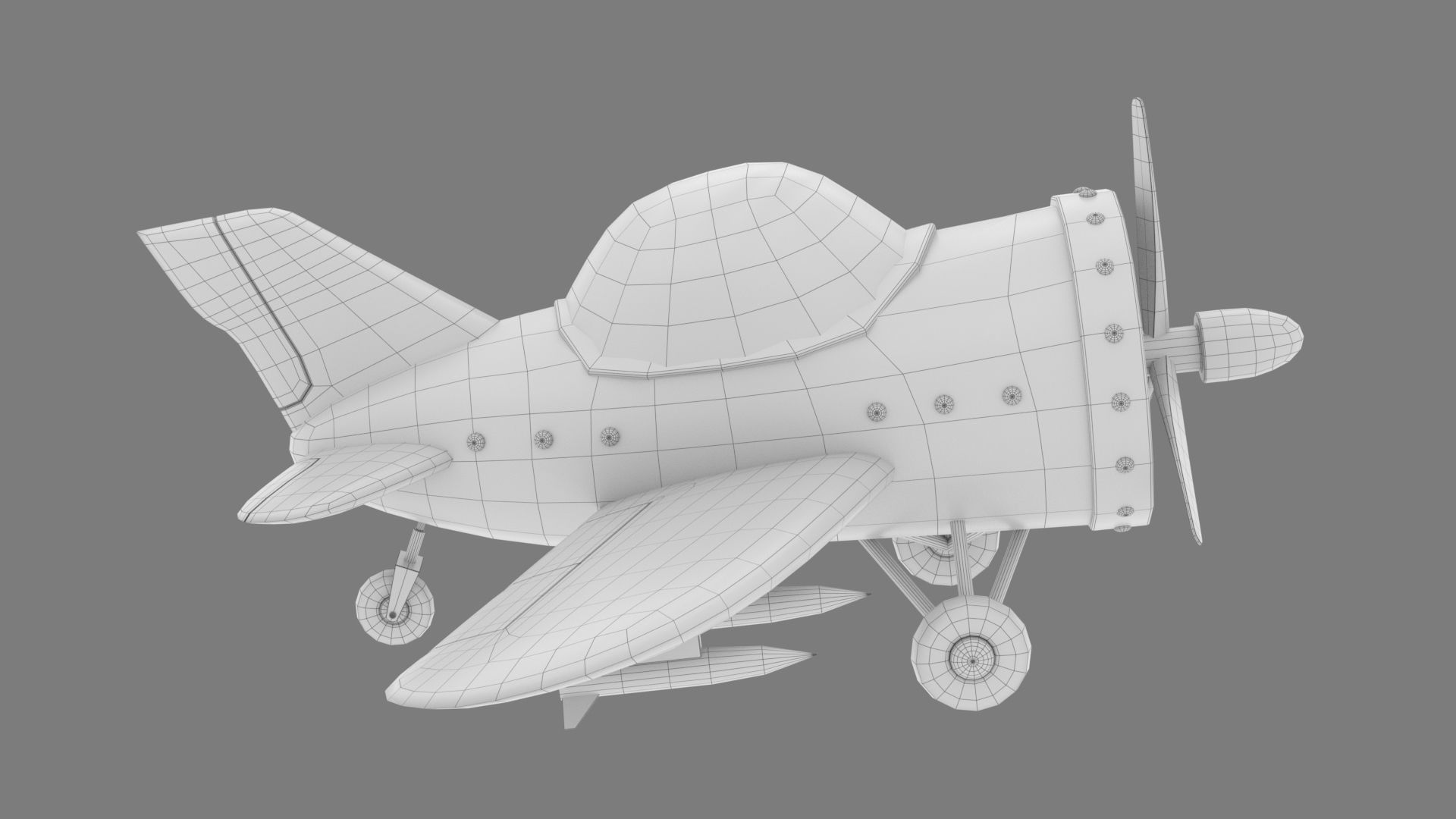 Cartoon airplane 2 3D model_10