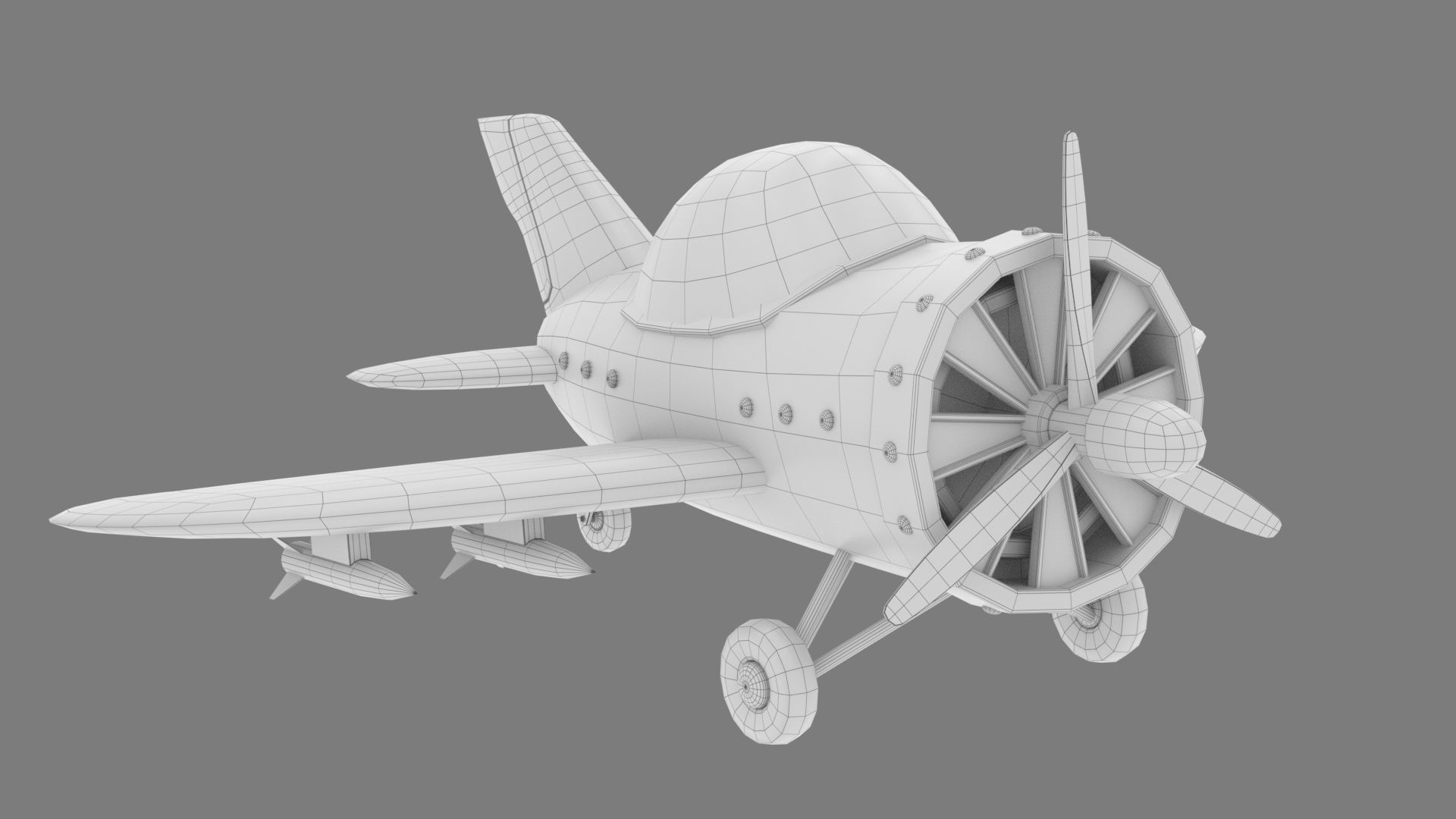 Cartoon airplane 2 3D model_11