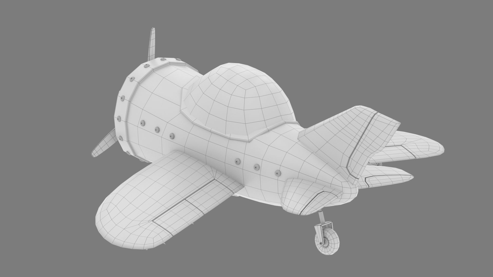 Cartoon airplane 2 3D model_8
