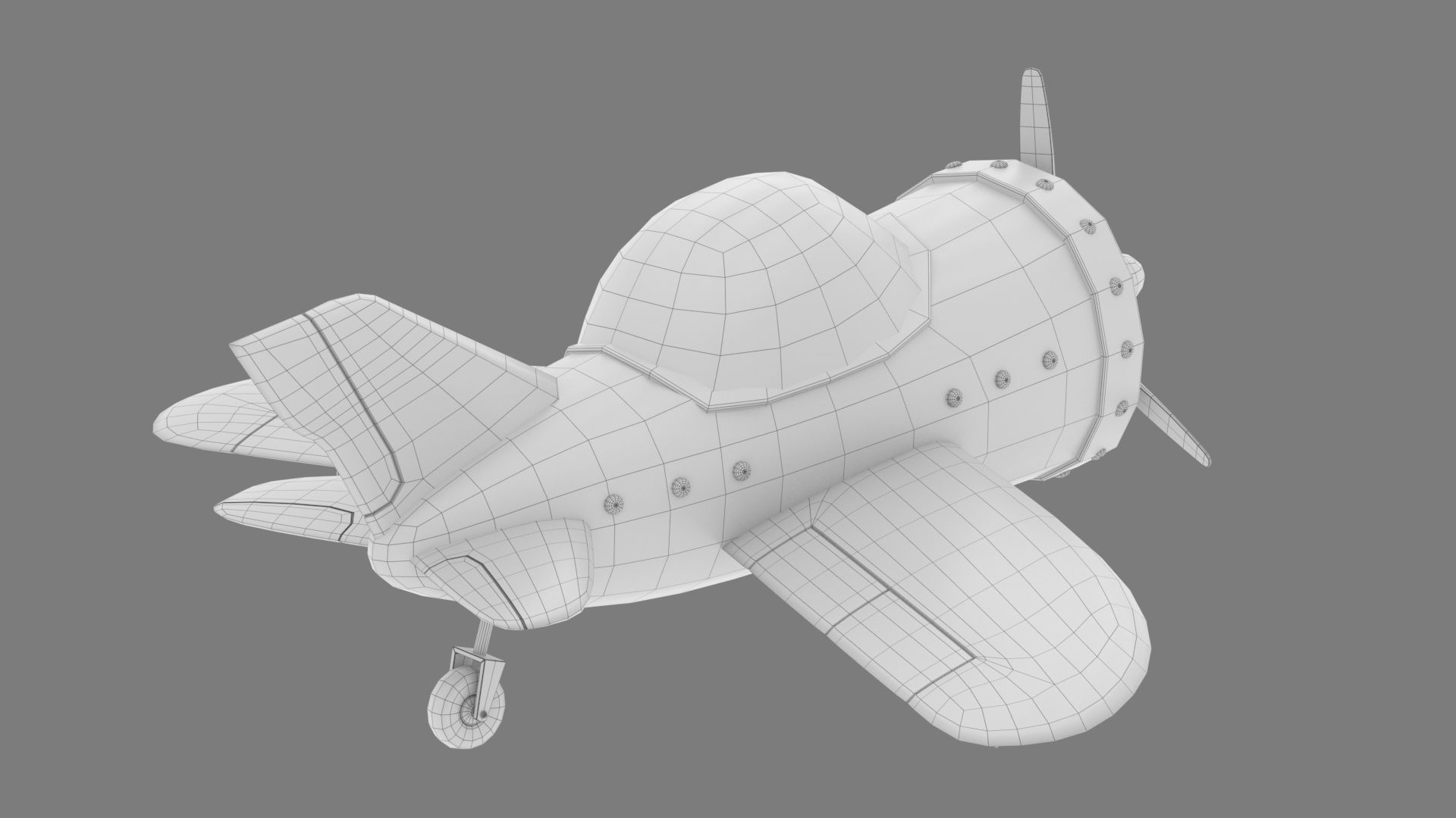 Cartoon airplane 2 3D model_9