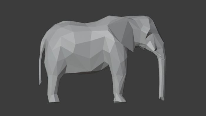 Polygon Elephant Low-Poly 3D Model Low-poly 3D model_7