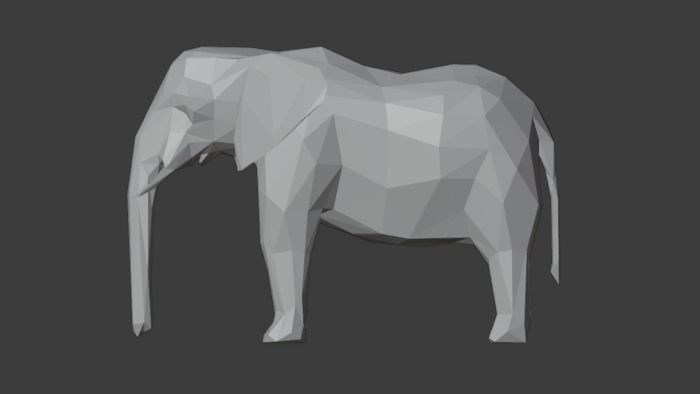 Polygon Elephant Low-Poly 3D Model Low-poly 3D model_8