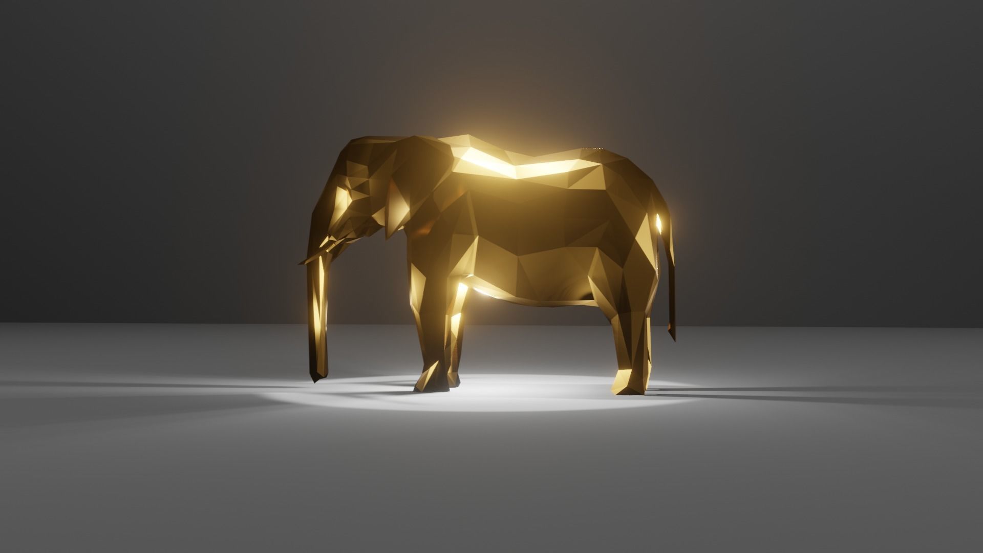 Polygon Elephant Low-Poly 3D Model Low-poly 3D model_3