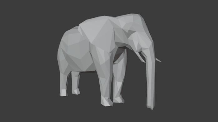 Polygon Elephant Low-Poly 3D Model Low-poly 3D model_6