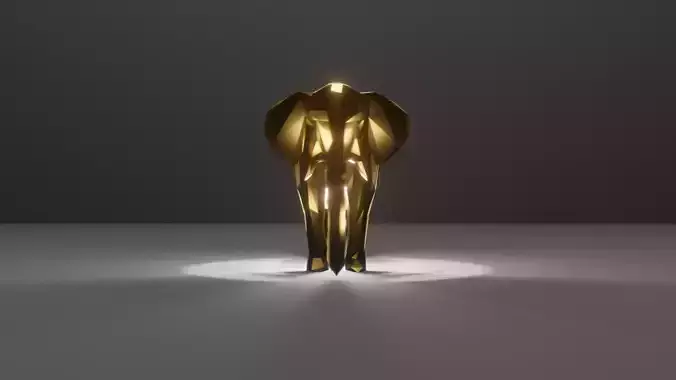 Polygon Elephant Low-Poly 3D Model