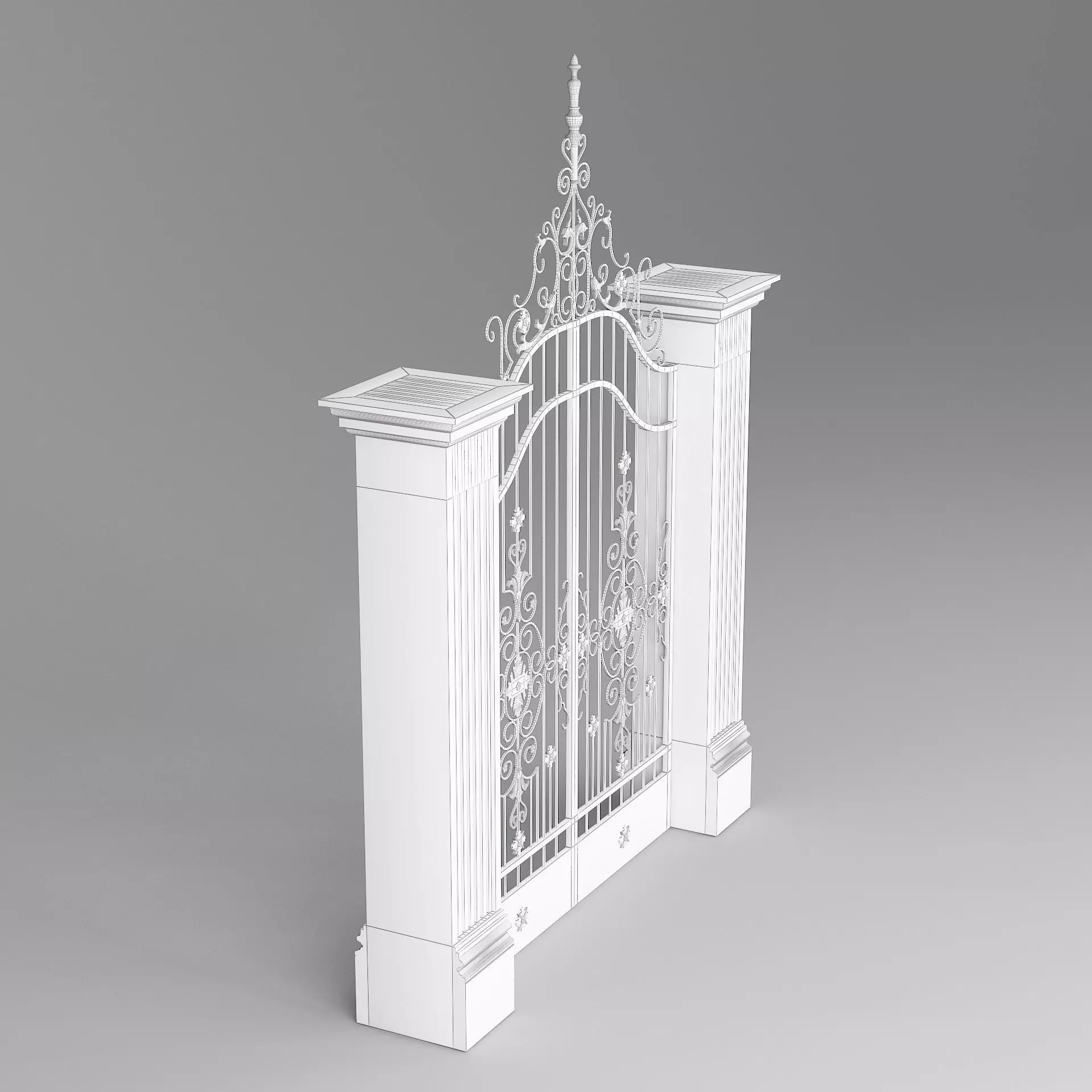 Classic Gate Door 001 3D model_8