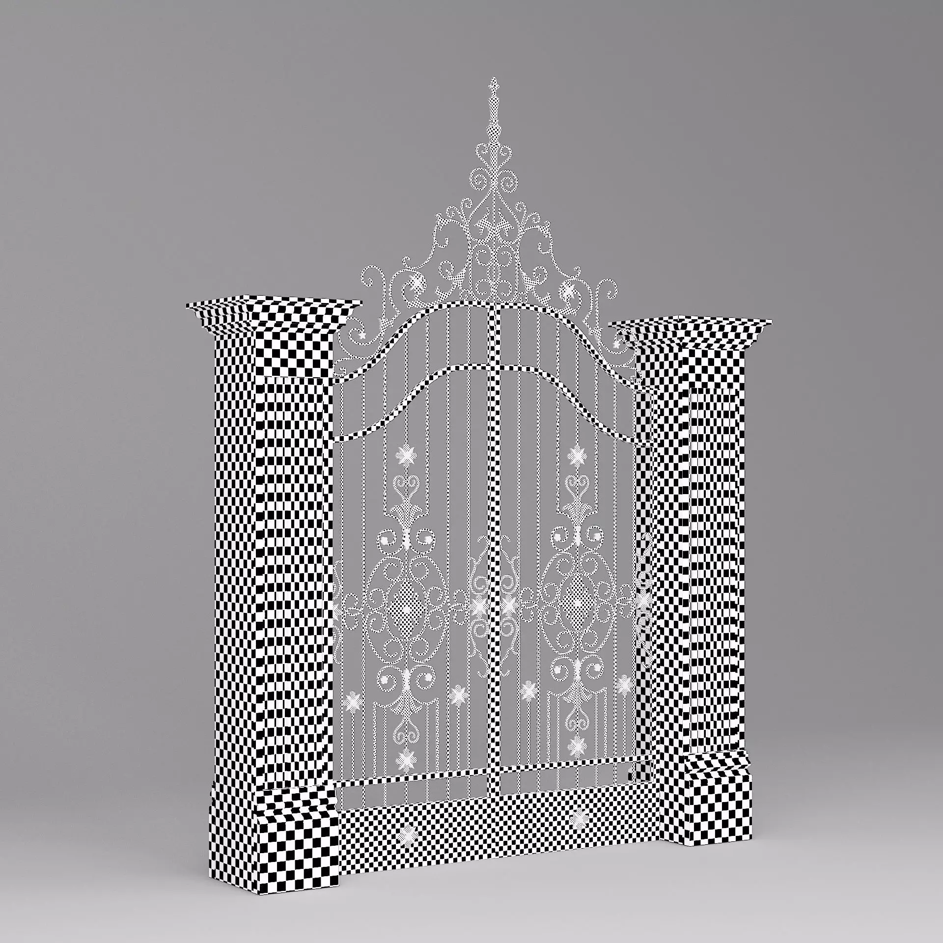 Classic Gate Door 001 3D model_10