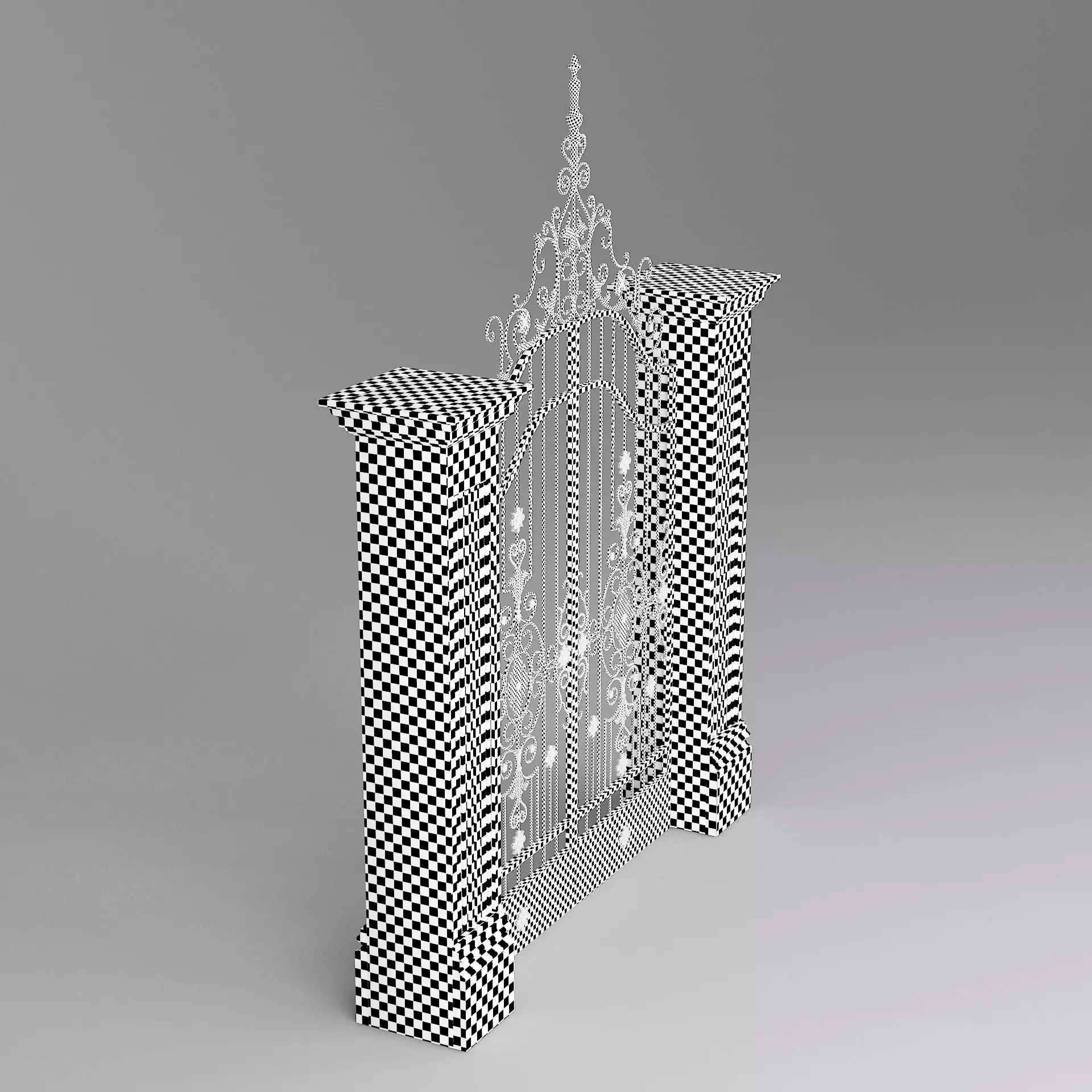 Classic Gate Door 001 3D model_13