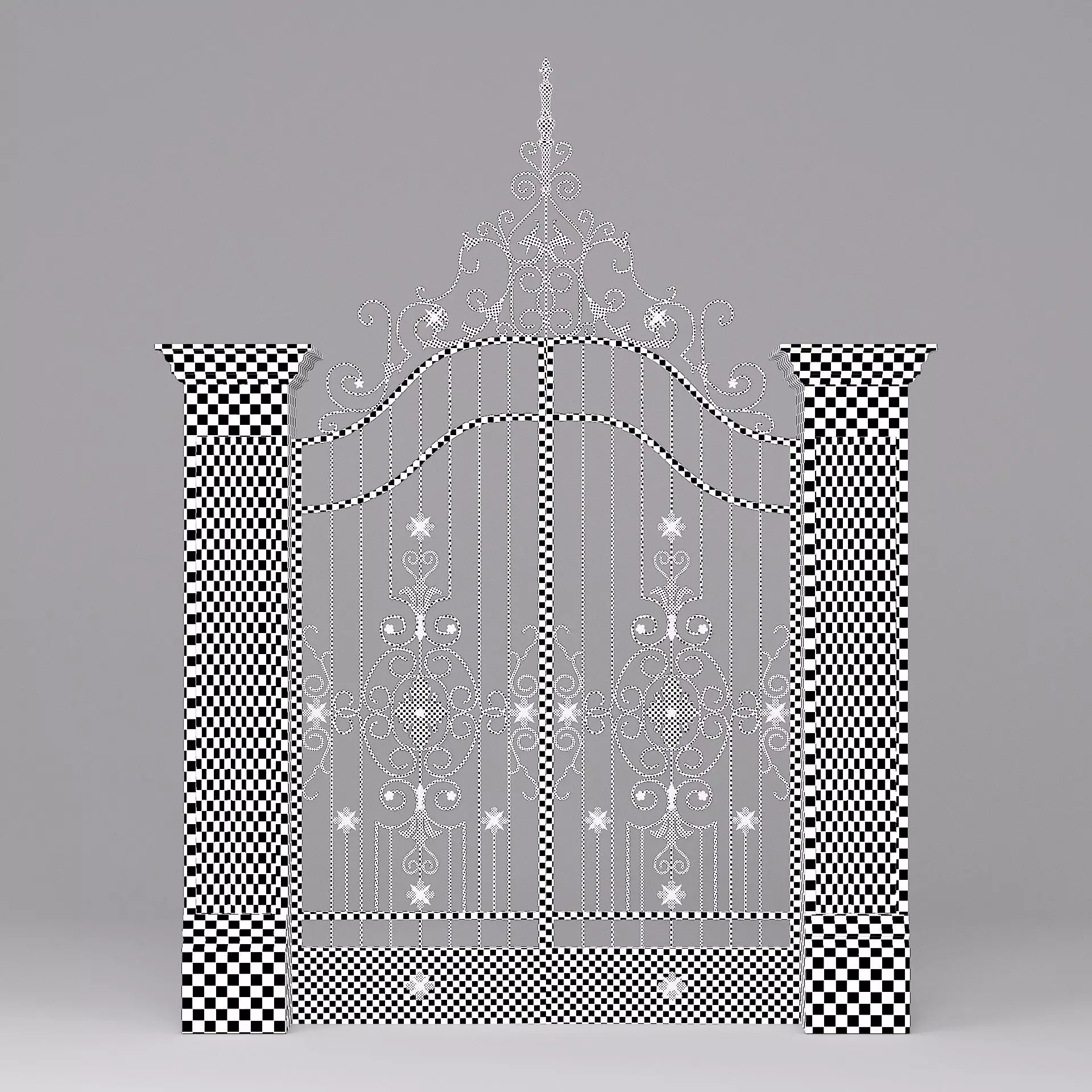 Classic Gate Door 001 3D model_11