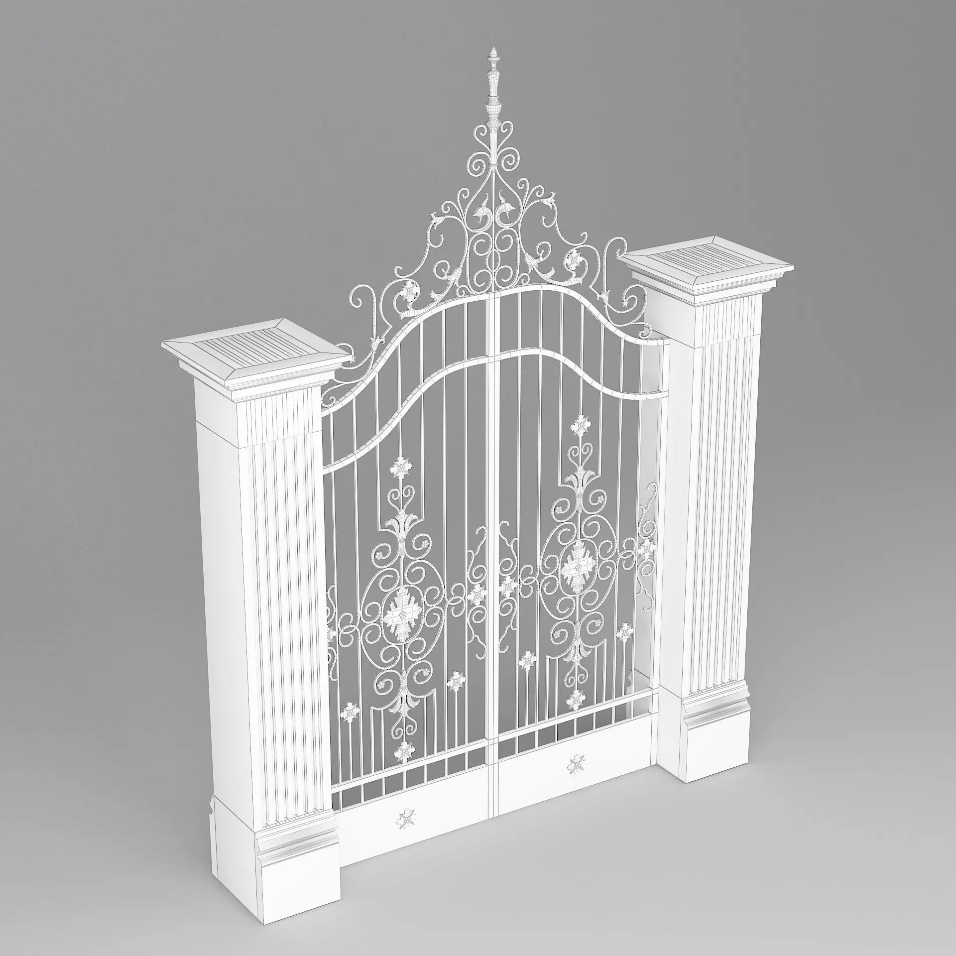 Classic Gate Door 001 3D model_7