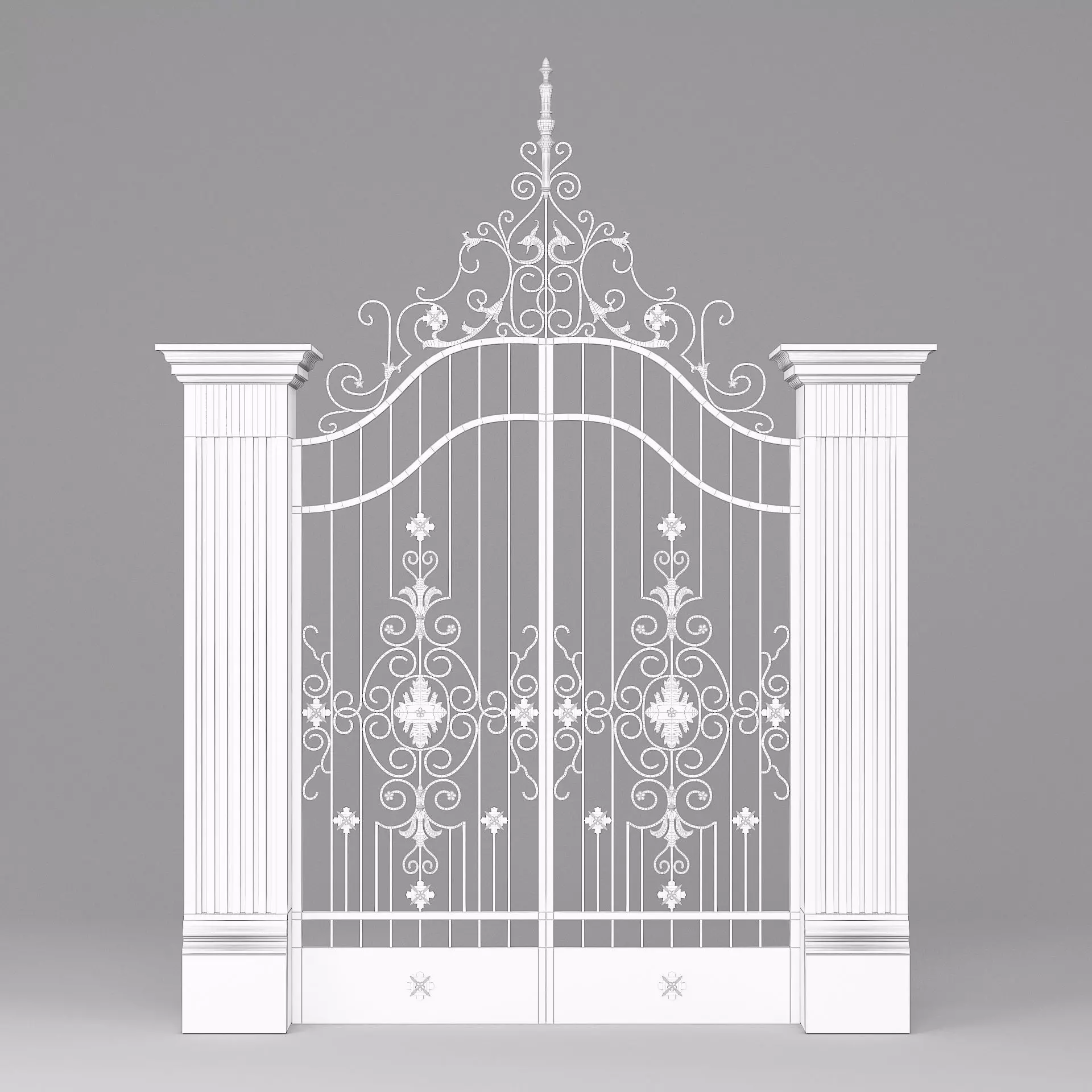 Classic Gate Door 001 3D model_6
