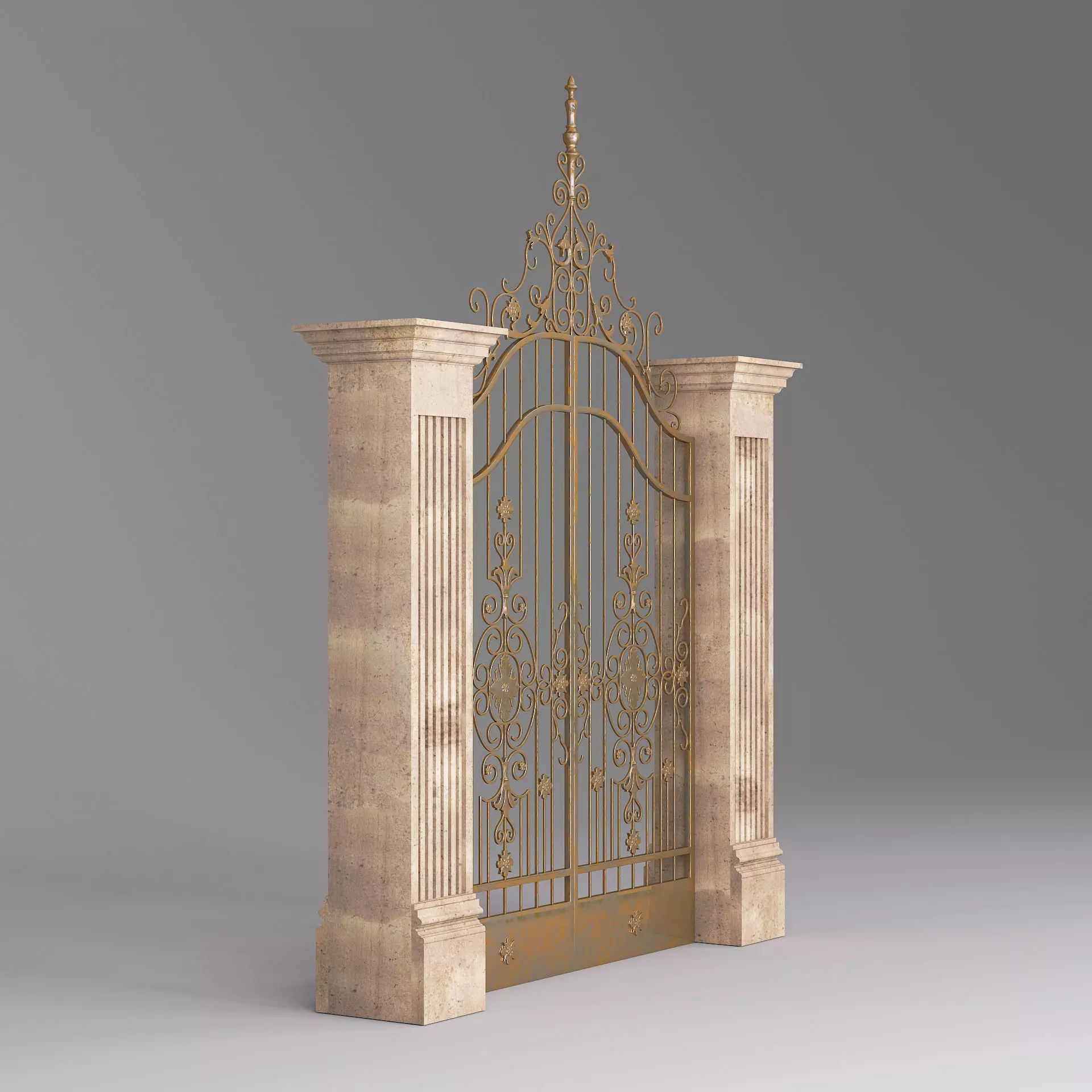 Classic Gate Door 001 3D model_3
