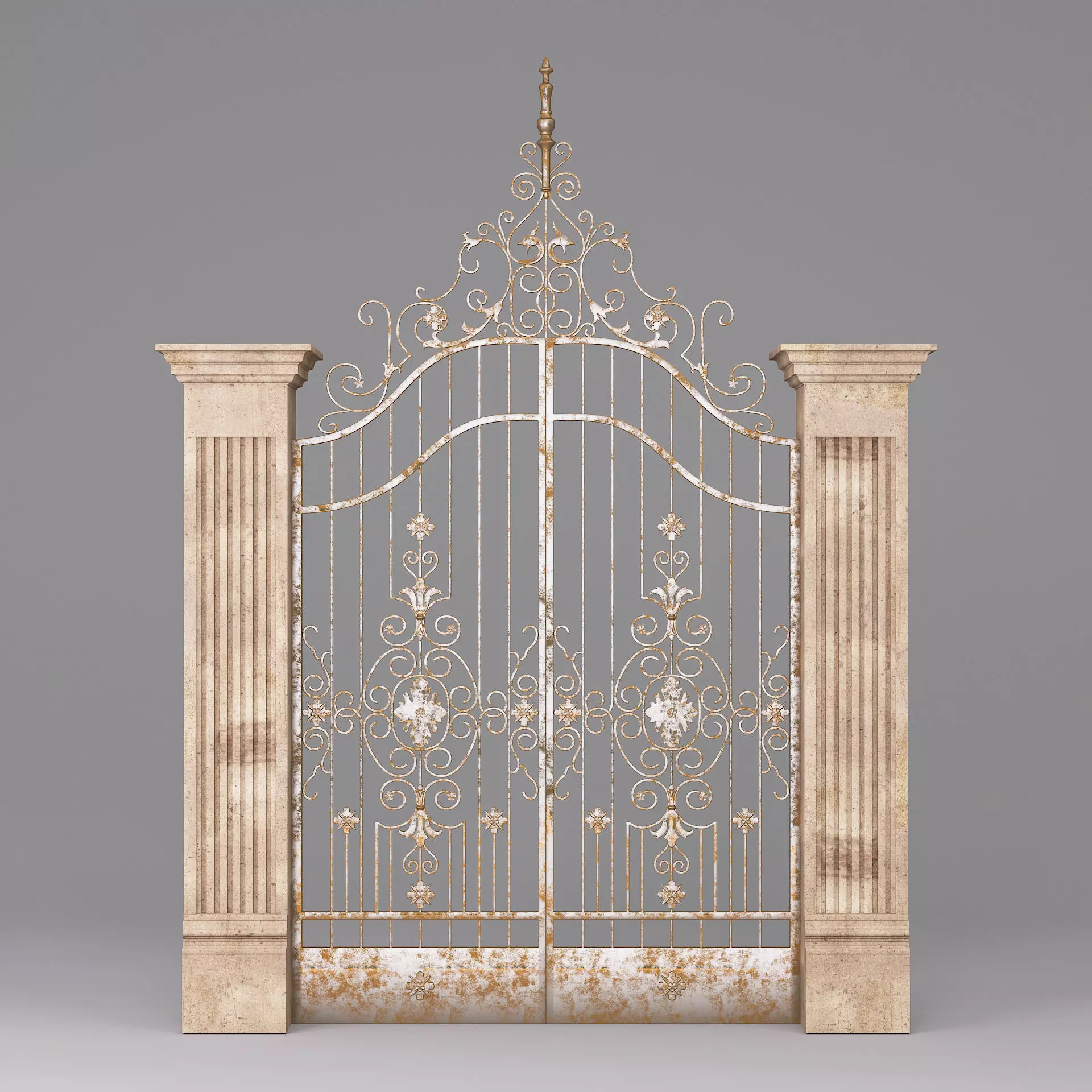 Classic Gate Door 001 3D model_1