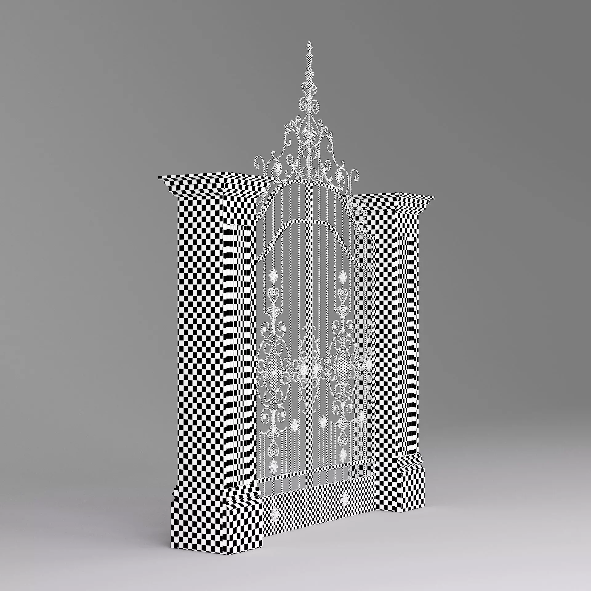 Classic Gate Door 001 3D model_14