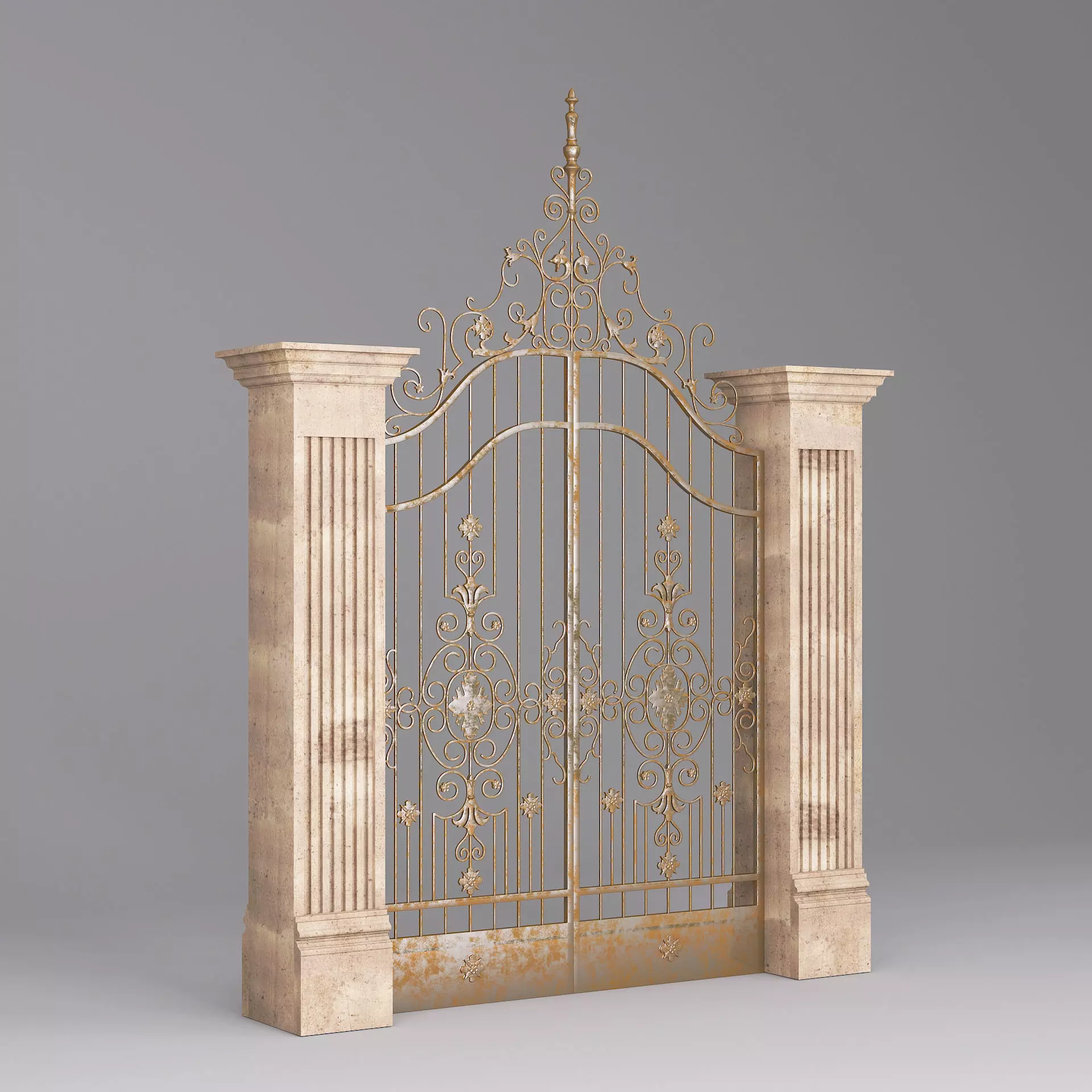Classic Gate Door 001 3D model_0