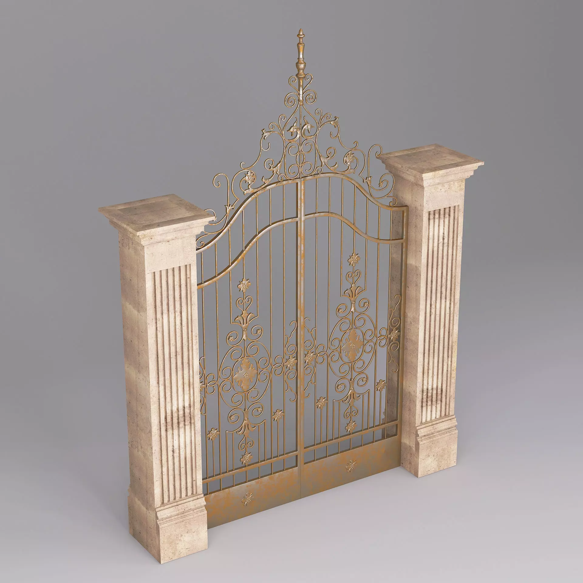 Classic Gate Door 001 3D model_2