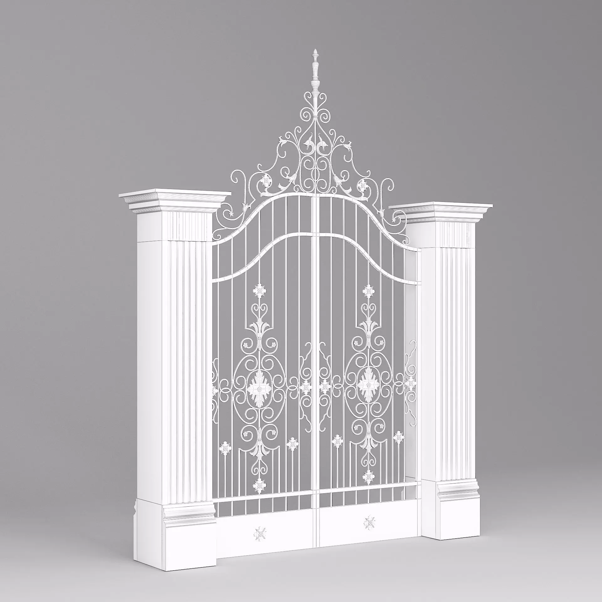 Classic Gate Door 001 3D model_5
