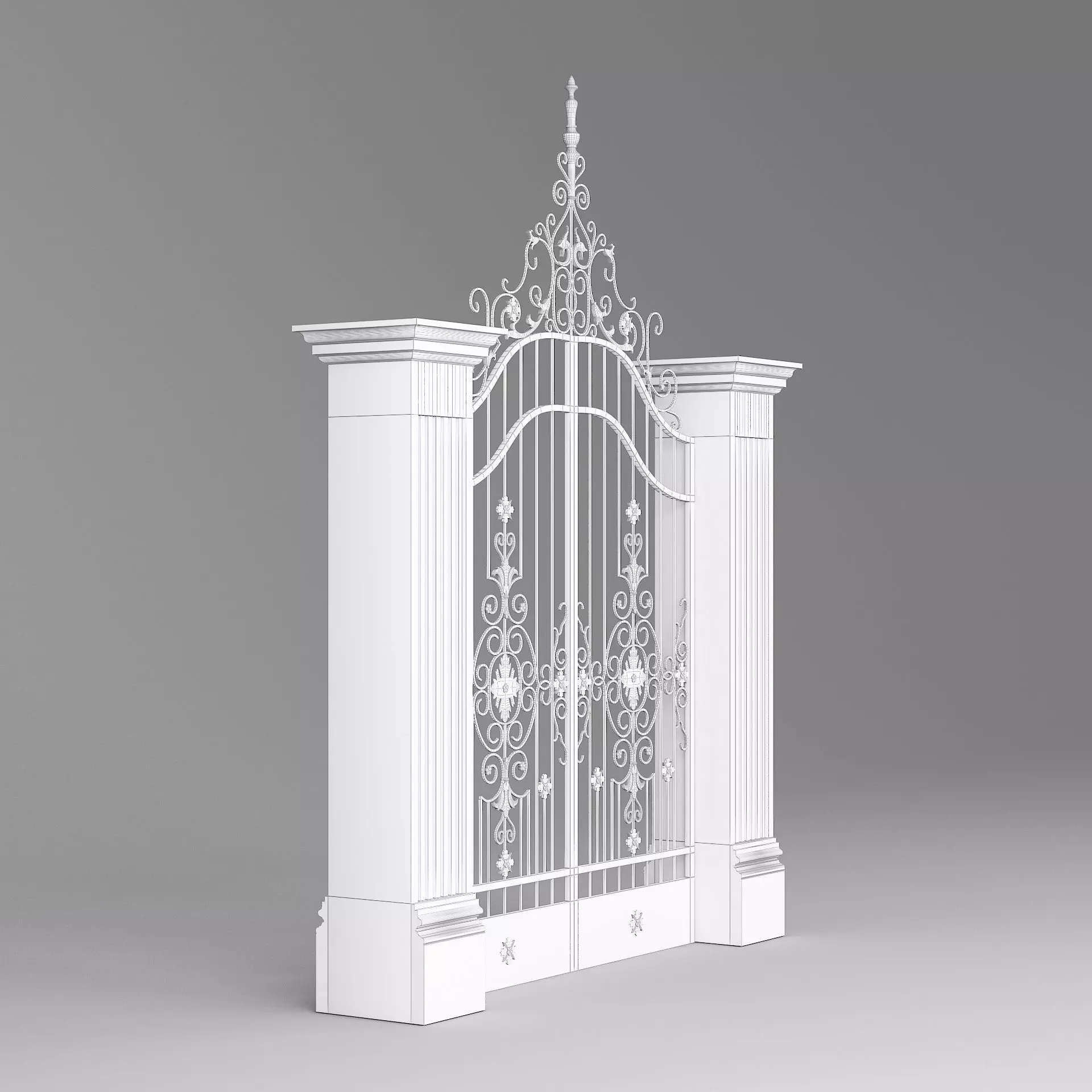 Classic Gate Door 001 3D model_9