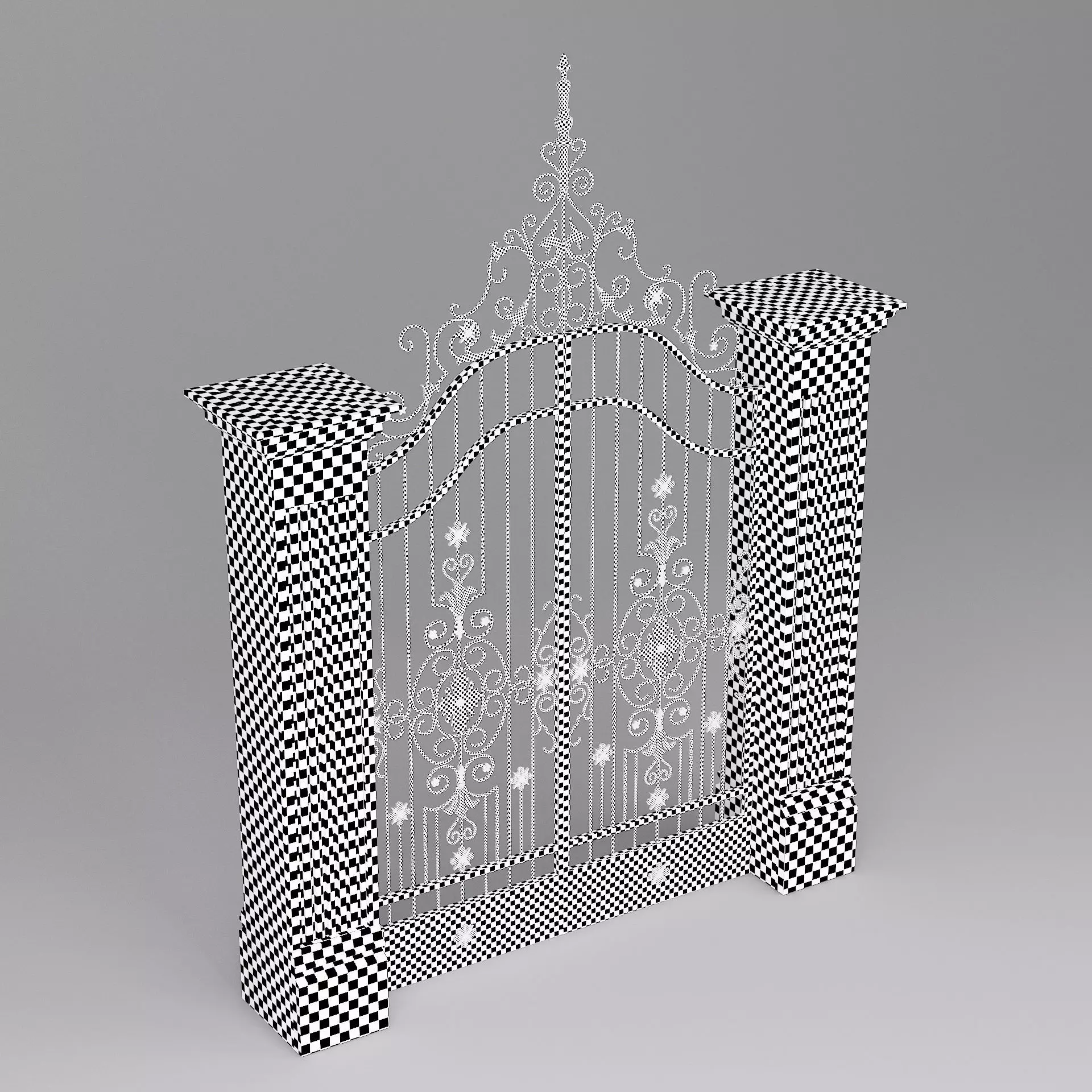 Classic Gate Door 001 3D model_12