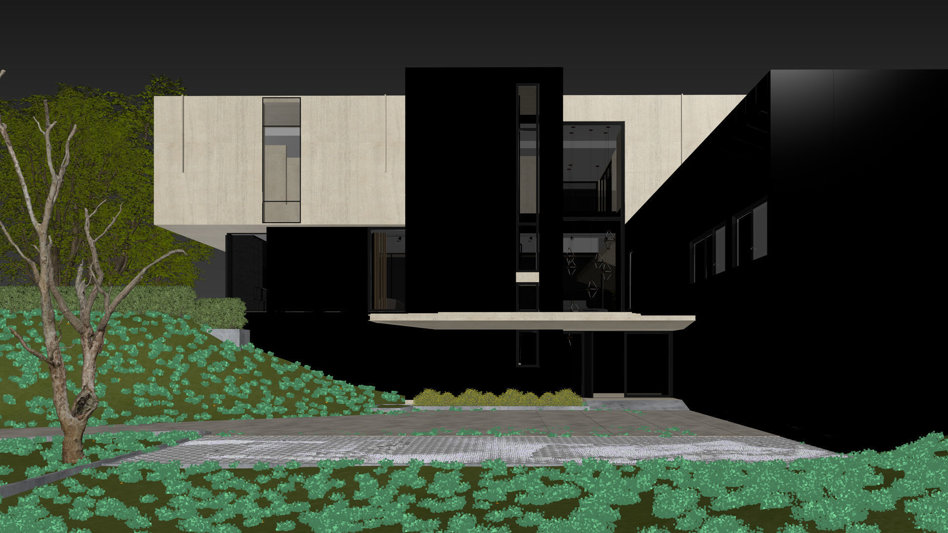 ProVis3D 012 - Lake Huron Villa House Night 3D model_8