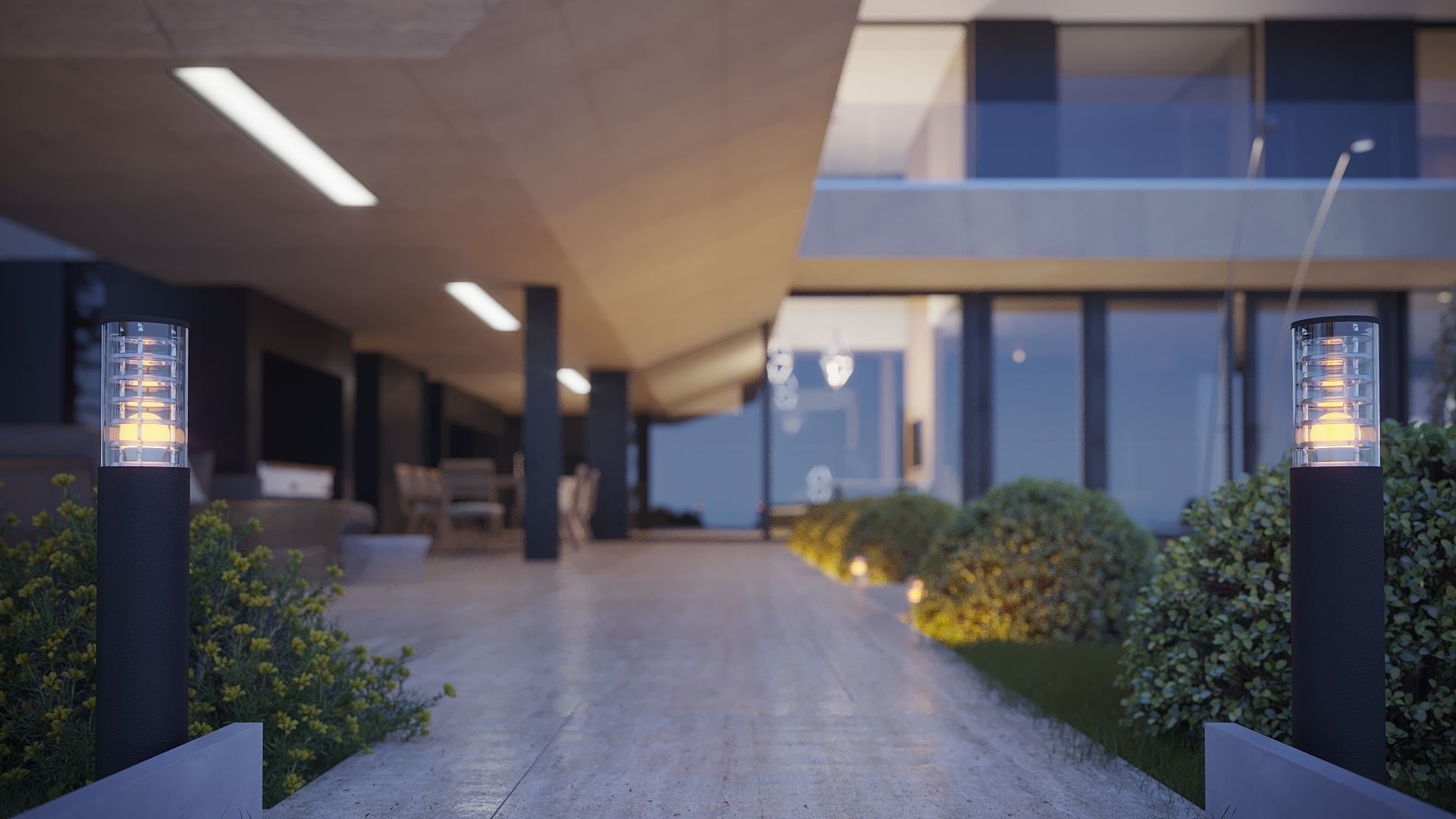 ProVis3D 012 - Lake Huron Villa House Night 3D model_6