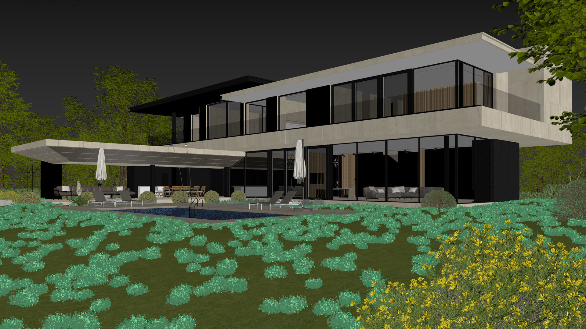 ProVis3D 012 - Lake Huron Villa House Night 3D model_14