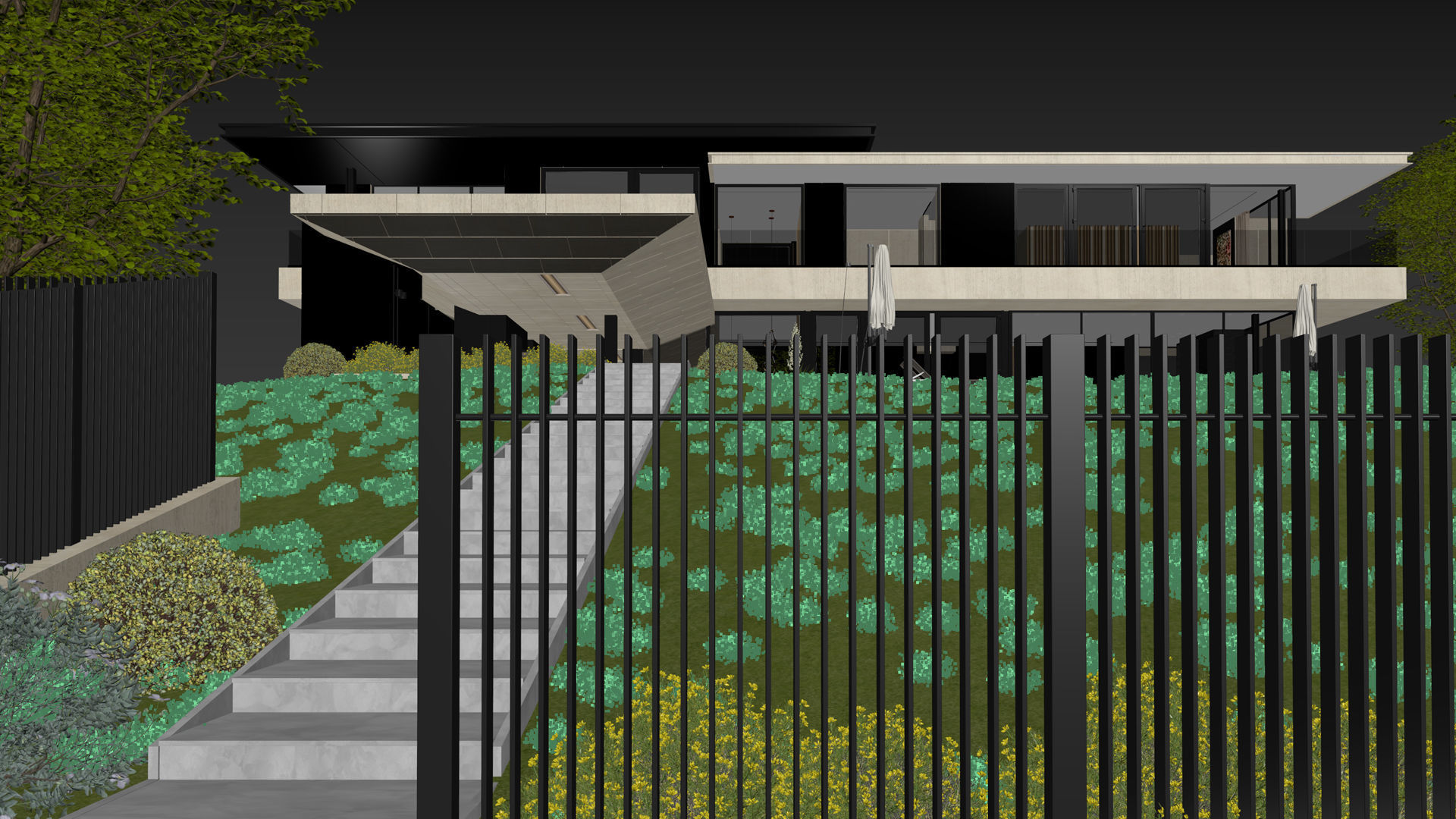 ProVis3D 012 - Lake Huron Villa House Night 3D model_9