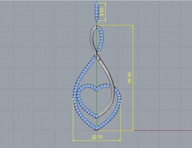 Pendant Heart Model 2453 3D print model_6