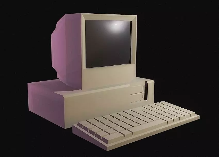 Old Retro PC Computer Low-poly Game-ready UV Free low-poly 3D model