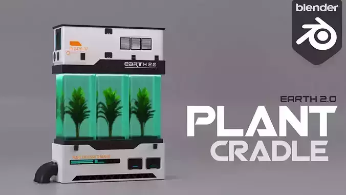 Palmplant cradle Low-poly 3D model