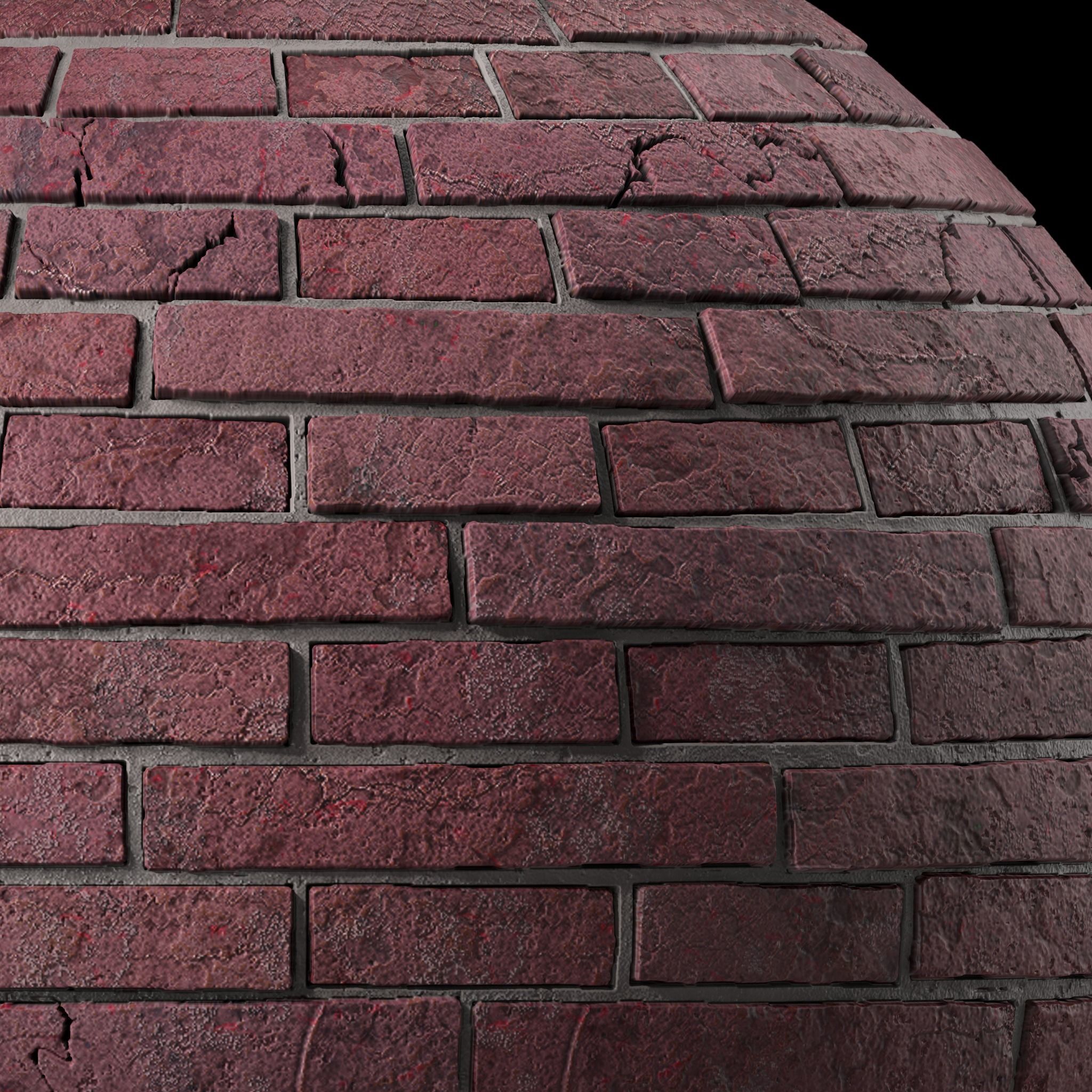 Bricks Materials 35- Brick walls - Pbr 4k Seamless Low-poly 3D model_2