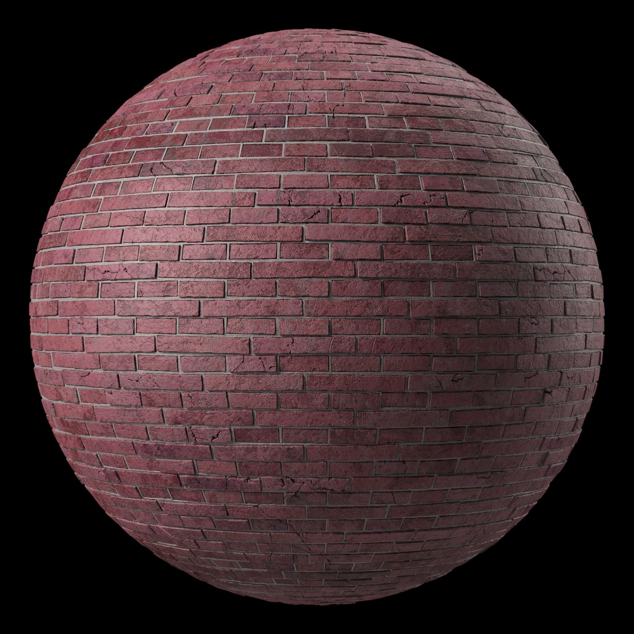 Bricks Materials 35- Brick walls - Pbr 4k Seamless Low-poly 3D model_1
