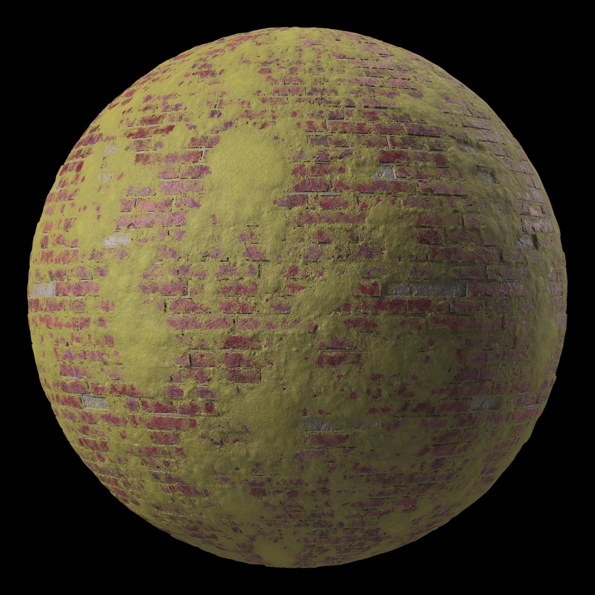 Bricks Materials 35- Brick walls - Pbr 4k Seamless Low-poly 3D model_3