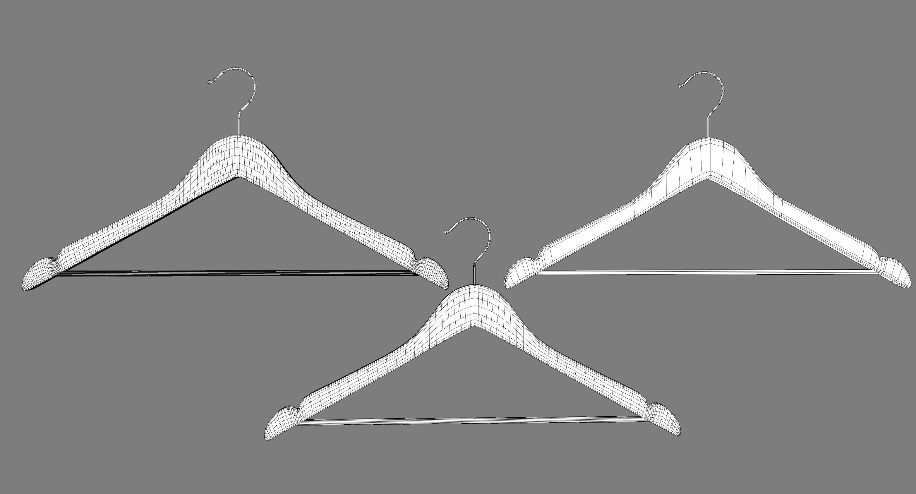 Clothes hanger Low-poly 3D model_6