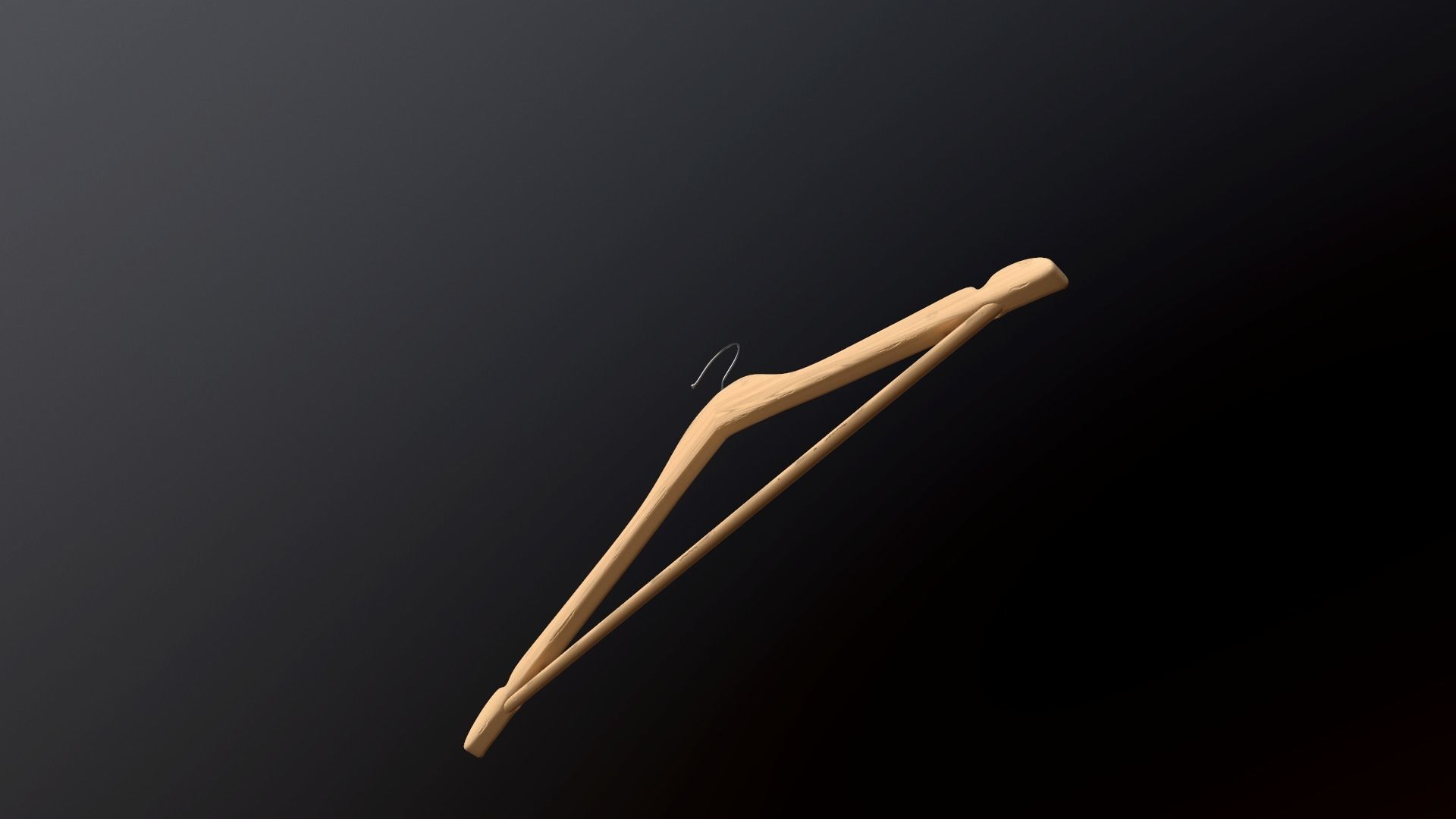 Clothes hanger Low-poly 3D model_4