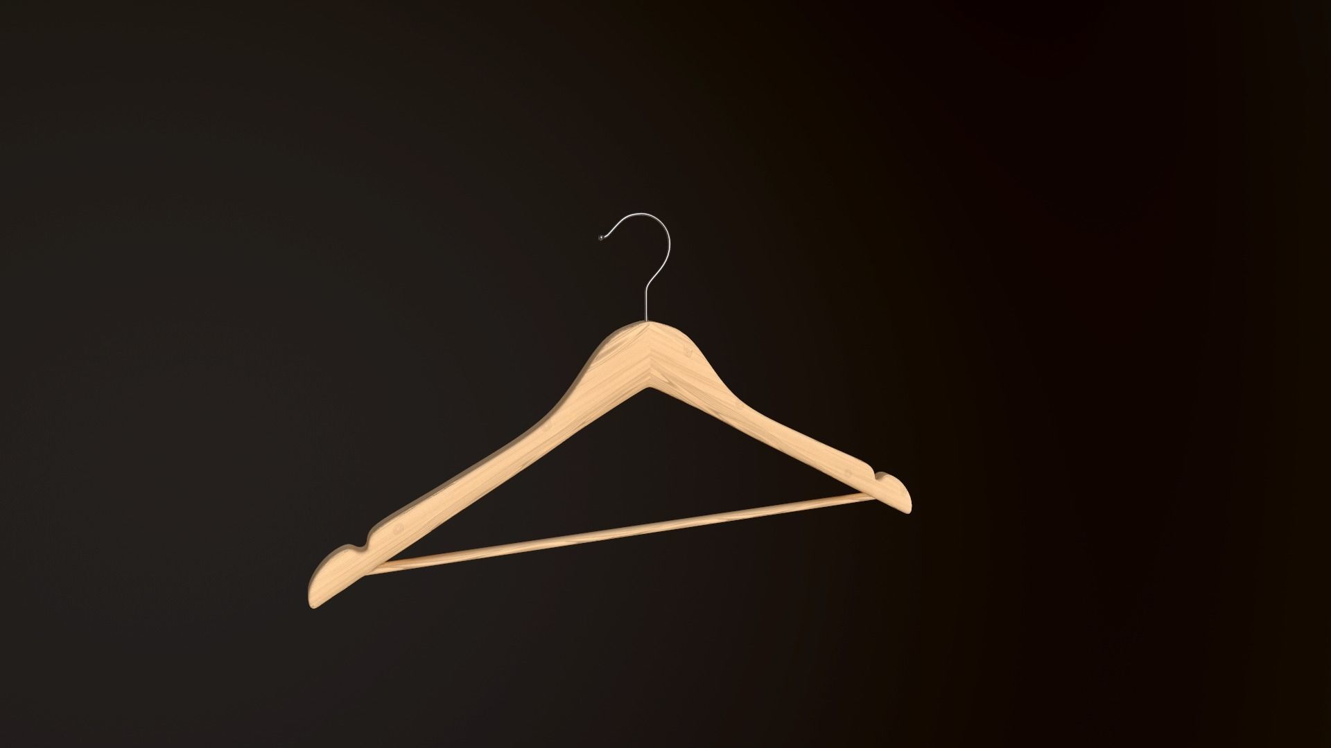 Clothes hanger Low-poly 3D model_2