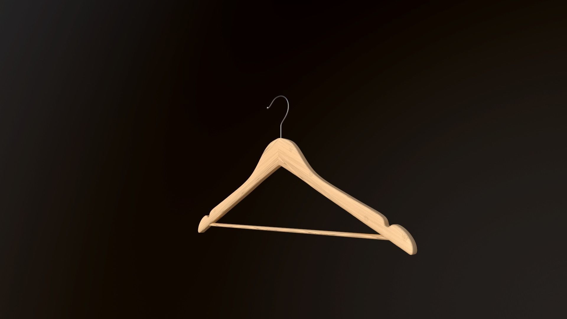 Clothes hanger Low-poly 3D model_3
