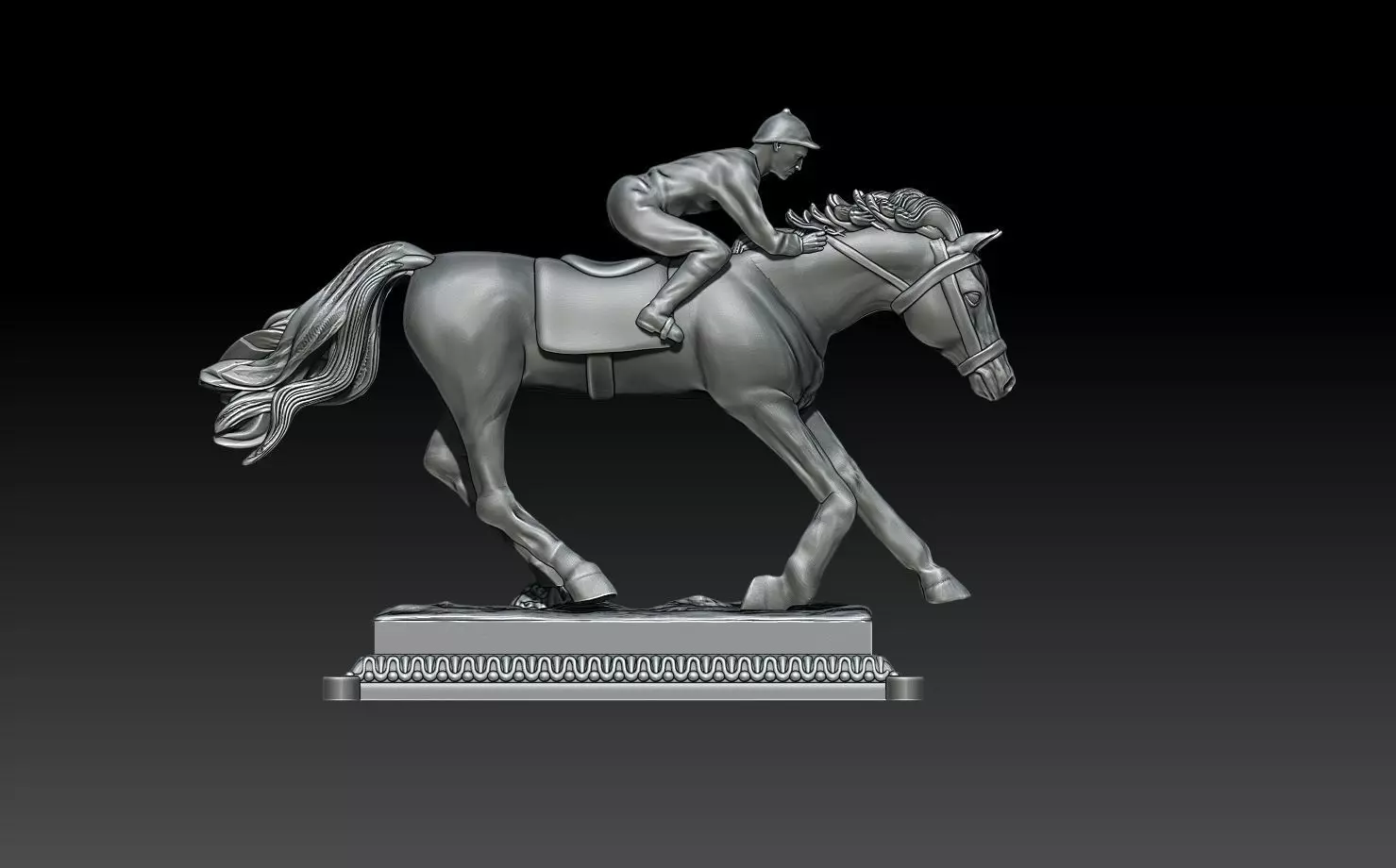 Horse Jockey 3D print model_0