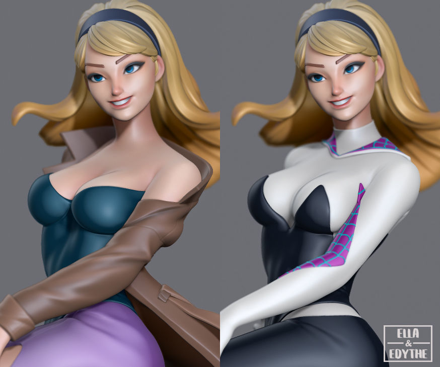Mary Jane and Gwen Stacy - Spiderman 3D print model_3